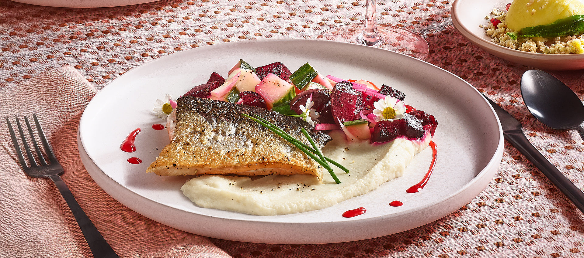 Lachsfilet mit Blumenkohlcreme