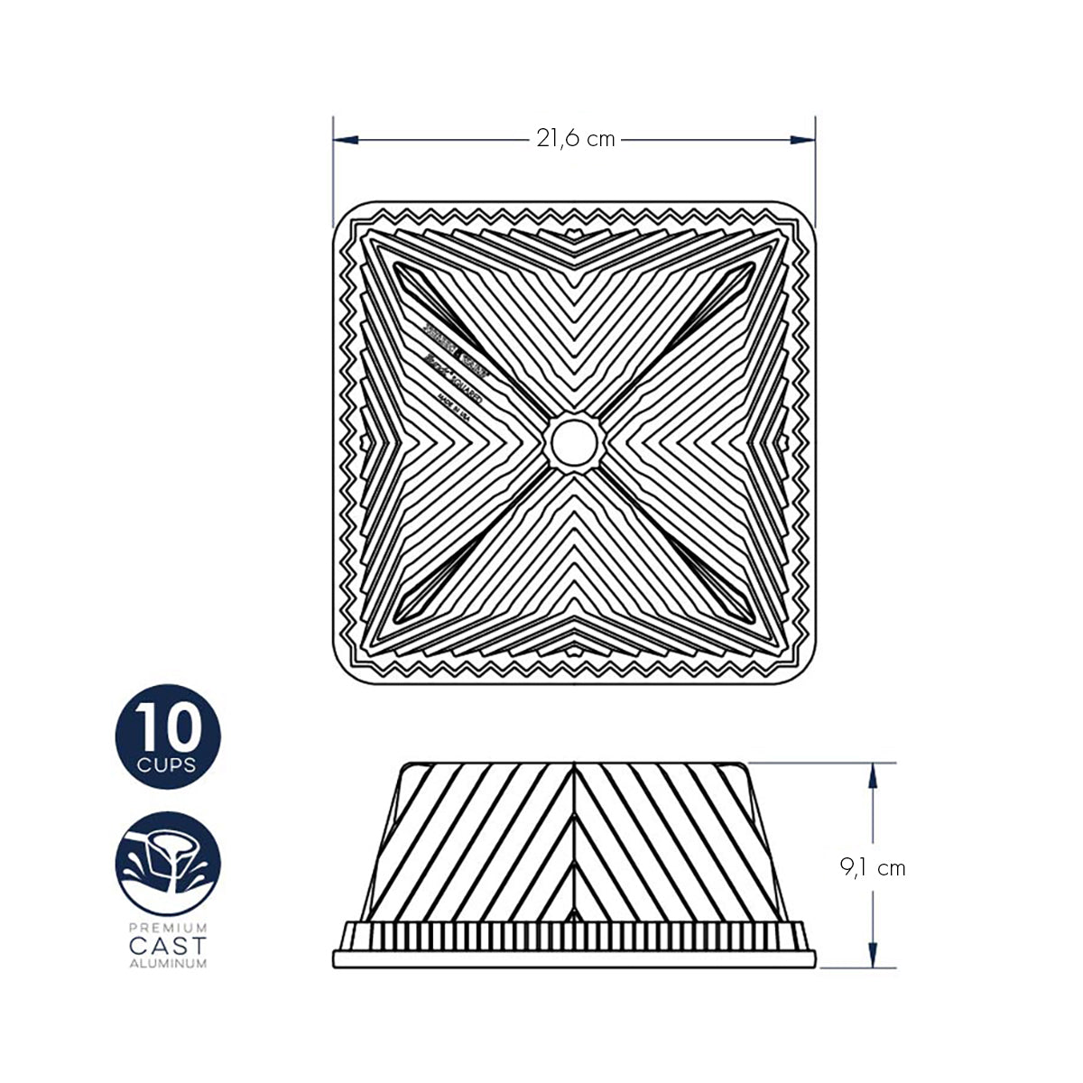 Bundt Squared Pan nordic ware NW 80577 Kunzi Shop 5