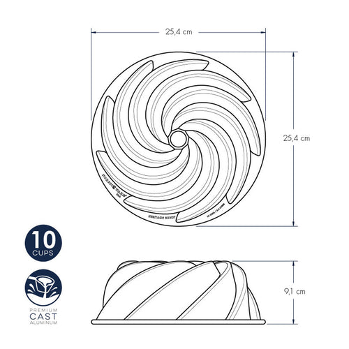 Heritage Bundt Pan nordic ware NW 80677 Kunzi Shop