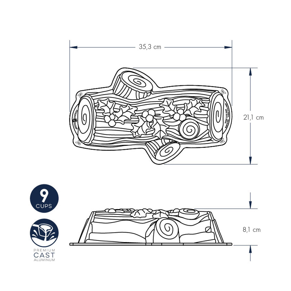Buche De Noel Yule Log Pan nordic ware NW 86448 Kunzi Shop 4