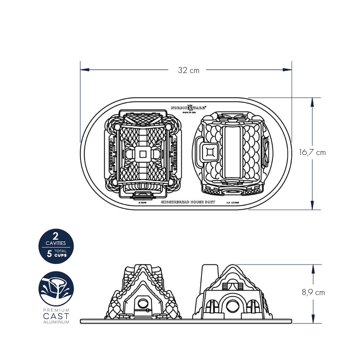 Gingerbread House Duet Pan nordic ware NW 86748 Kunzi Shop 4