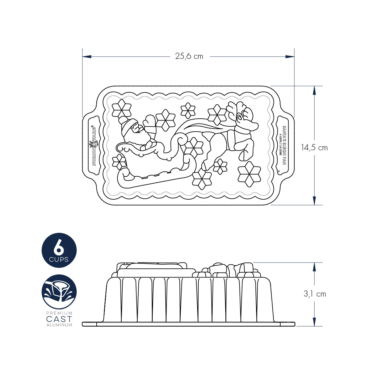 Santa’s Sleigh Loaf Pan nordic ware NW 90848 Kunzi Shop 4