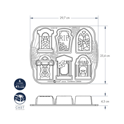 Tombstone Cakelet Pan nordic ware NW 91848 Kunzi Shop