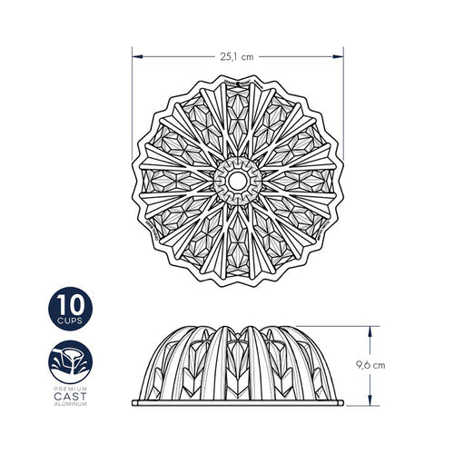 Cut Crystal Bundt Pan nordic ware NW 92877 Kunzi Shop