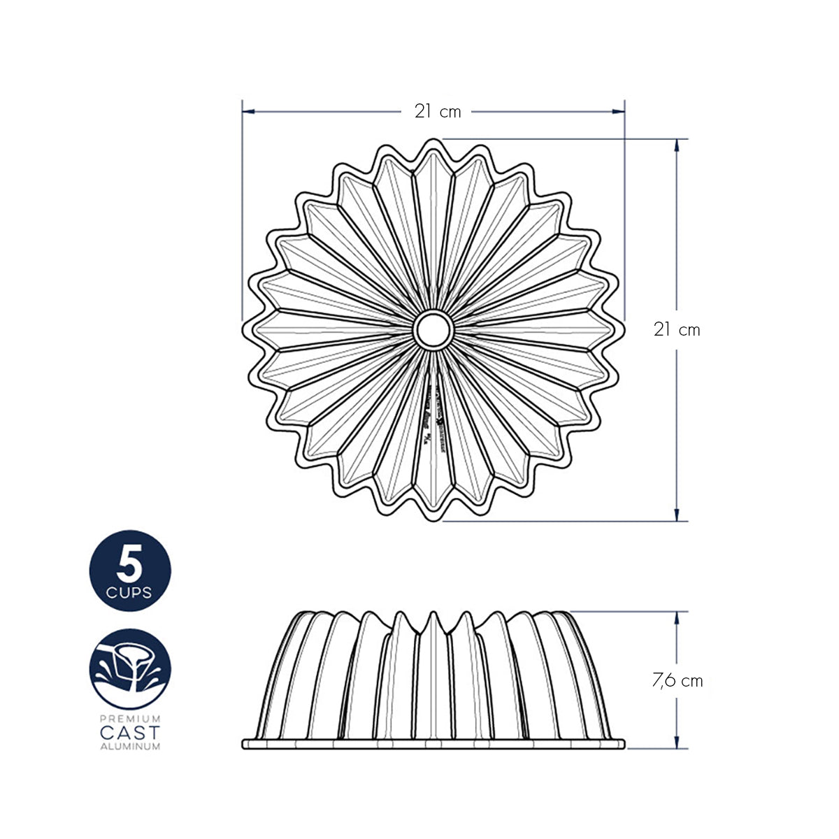 Backform Brilliance Bundt Pan 5-cup nordic ware NW 93277 Kunzi Shop 3