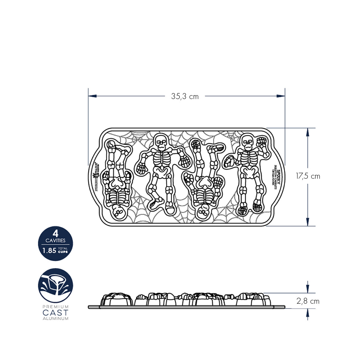 Spooky Skeleton Cakelet nordic ware NW 93548 Kunzi Shop 3