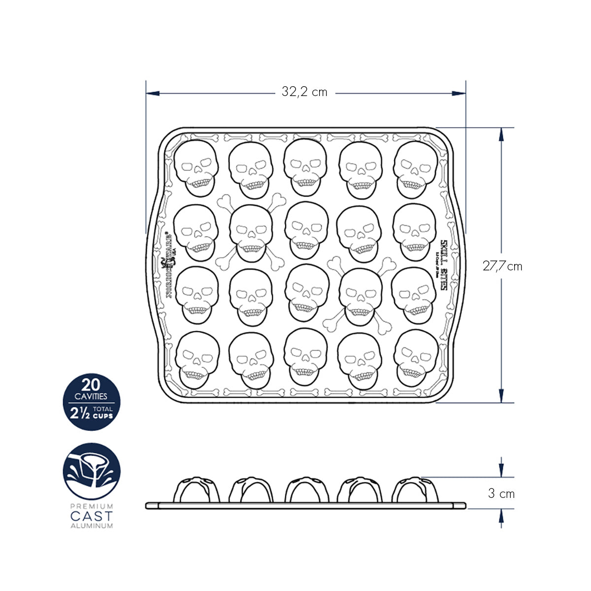 Totenkopf-Bites-Form nordic ware NW 94948 Kunzi Shop 2