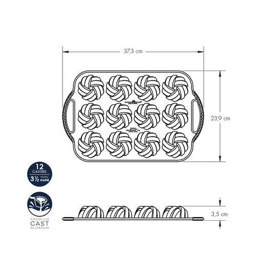 Geflochtene Mini-Bundtlette-Form zum 75-jährigen Jubiläum nordic ware NW 95377 Kunzi Shop
