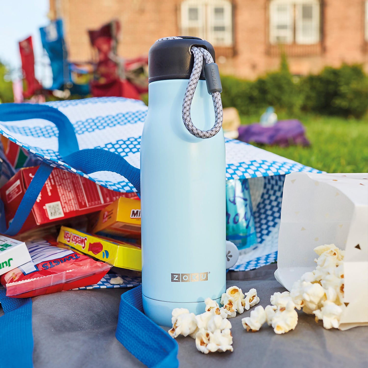 Edelstahl Trinkflasche M 500ml Light Blue zoku ZK 142-LB Kunzi Shop 5