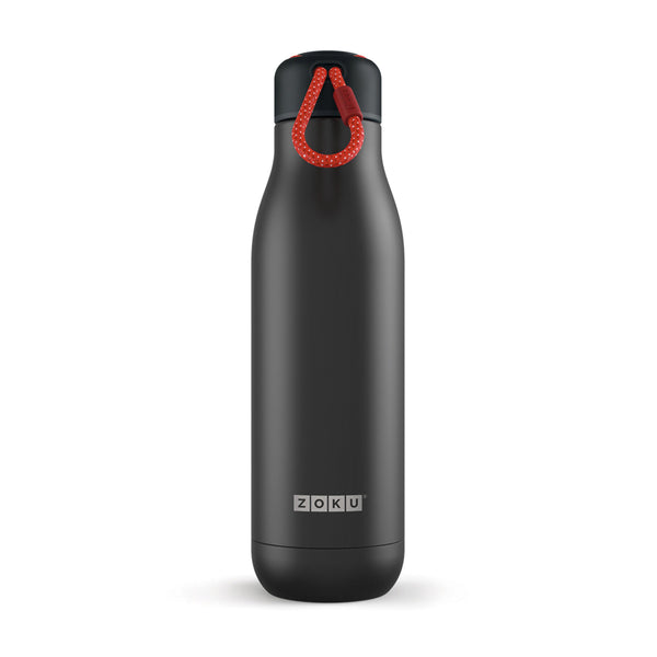 Zoku - Edelstahl Trinkflasche L 750ml Black zoku ZK 143-BLK Kunzi Shop