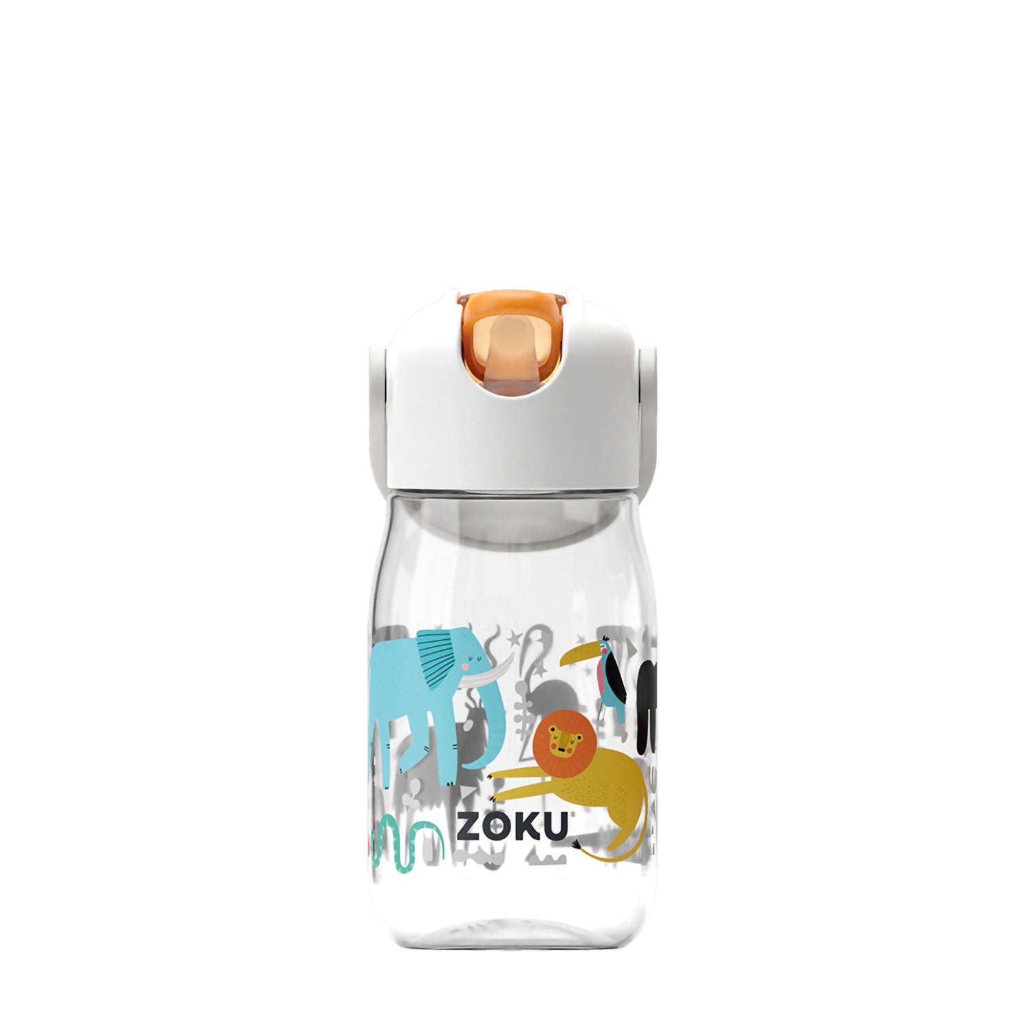 Zoku - Kindertrinkflasche Flip Straw Clear Safari zoku ZK 201-502 Kunzi Shop 1