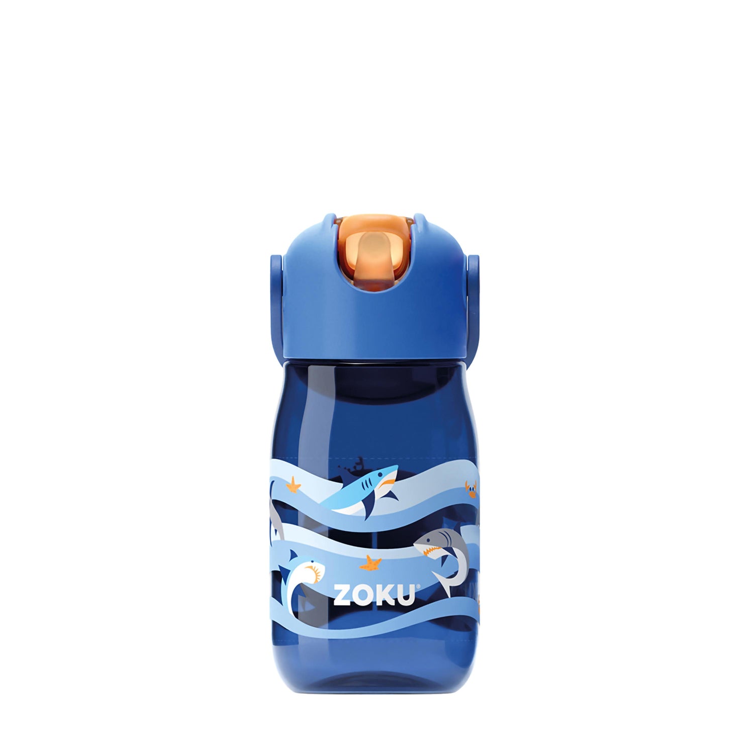 Zoku - Kindertrinkflasche Flip Straw Blue Shark zoku ZK 201-504 Kunzi Shop 1