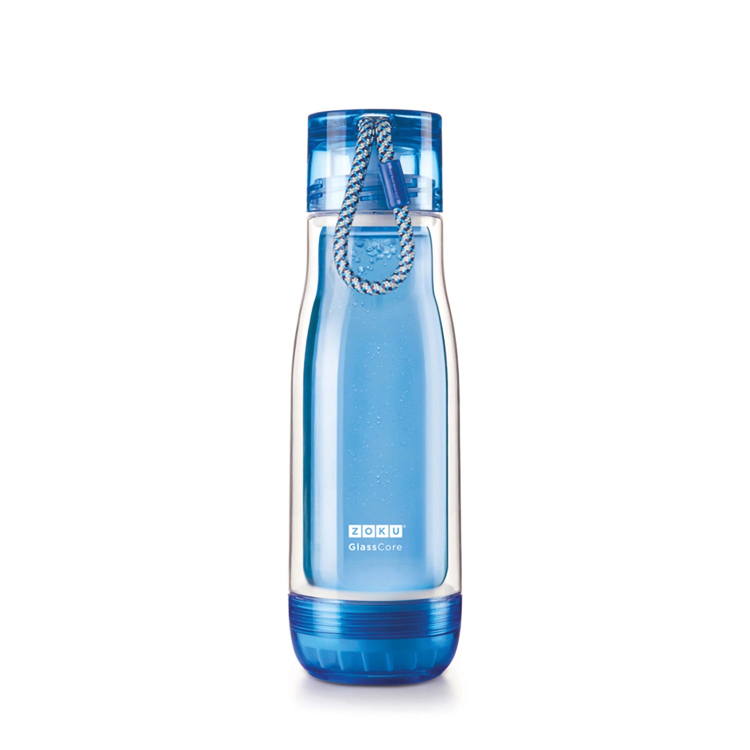 Trinkflasche Glass Core 475ml Blue zoku ZK CBE G BL Kunzi Shop 1