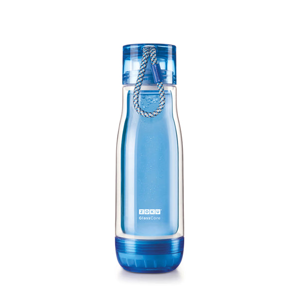 Trinkflasche Glass Core 475ml Blue zoku ZK CBE G BL Kunzi Shop