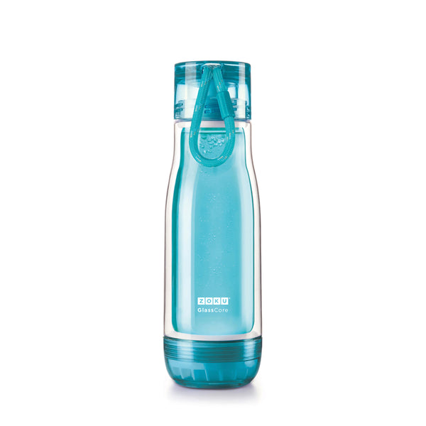 Trinkflasche Glass Core 475ml Teal zoku ZK CBE G LB Kunzi Shop