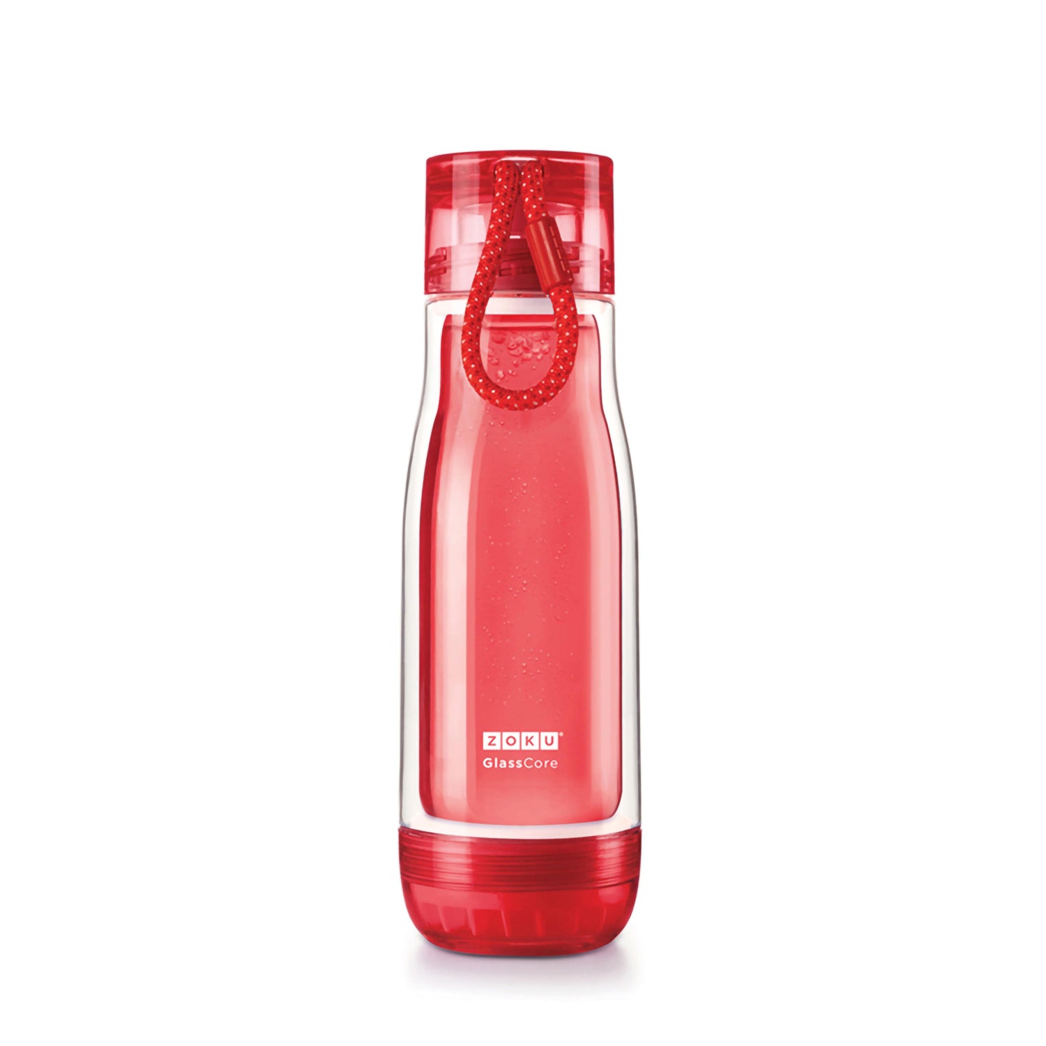 Trinkflasche Glass Core 475ml Red zoku ZK CBE G RD Kunzi Shop 1