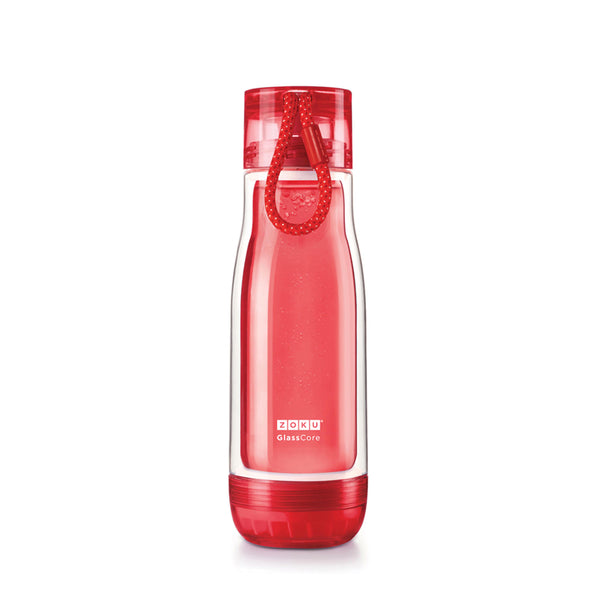 Trinkflasche Glass Core 475ml Red zoku ZK CBE G RD Kunzi Shop