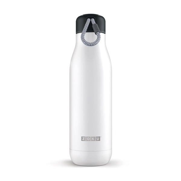 Edelstahl Trinkflasche L 750ml White zoku ZK SSB L WH Kunzi Shop