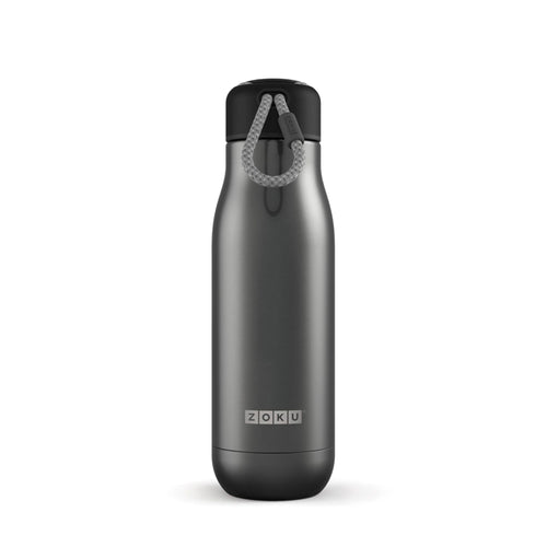 Zoku - Edelstahl Trinkflasche M 500ml Gun Metal zoku ZK SSB M GM Kunzi Shop