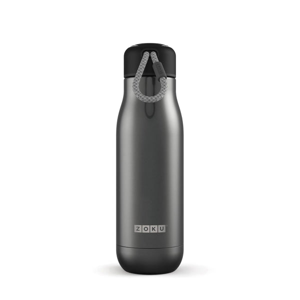 Zoku - Edelstahl Trinkflasche M 500ml Gun Metal zoku ZK SSB M GM Kunzi Shop