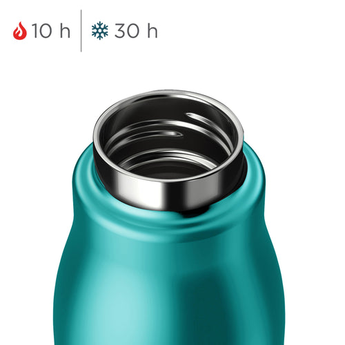 Bottiglia termica di colore turchese da 350 ml zoku ZK SSB S TL Kunzi Shop