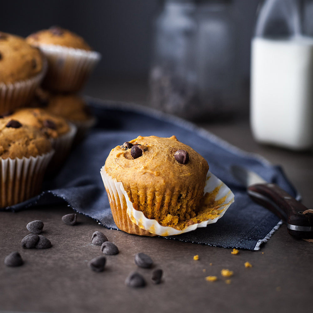 Kürbis-Muffins mit Schokotropfen
