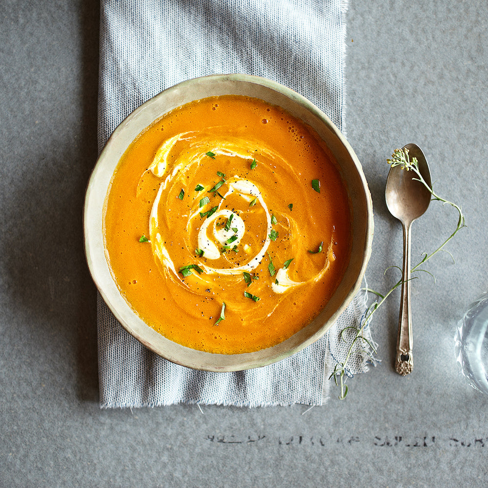 Kürbis-Karotten-Curry-Cremesuppe