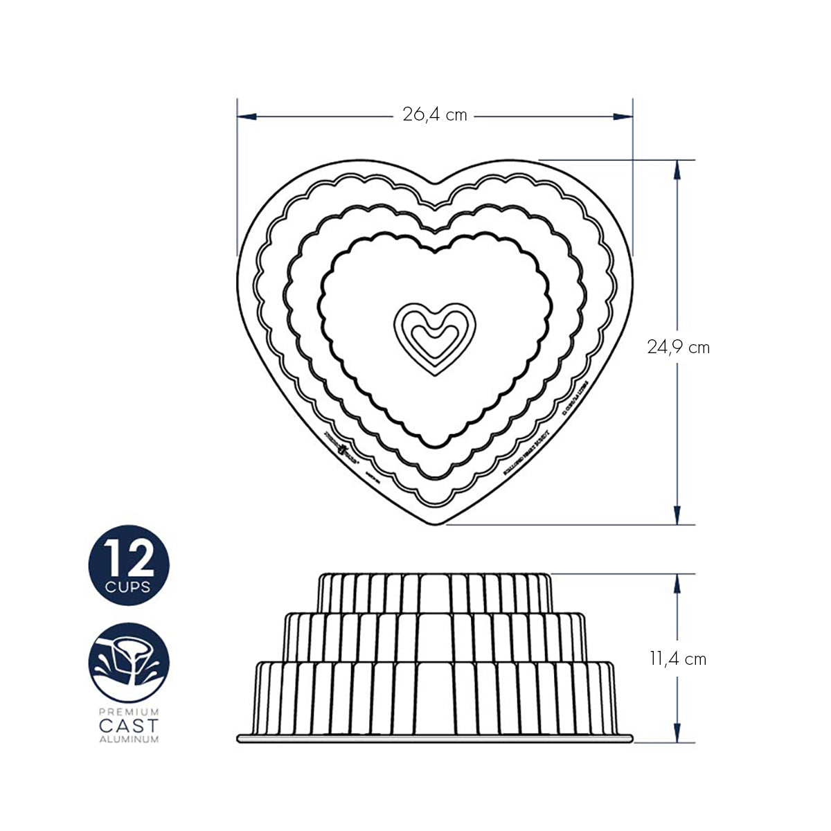 Tiered Heart Bundt Pan nordic ware NW 89937 Kunzi Shop 3
